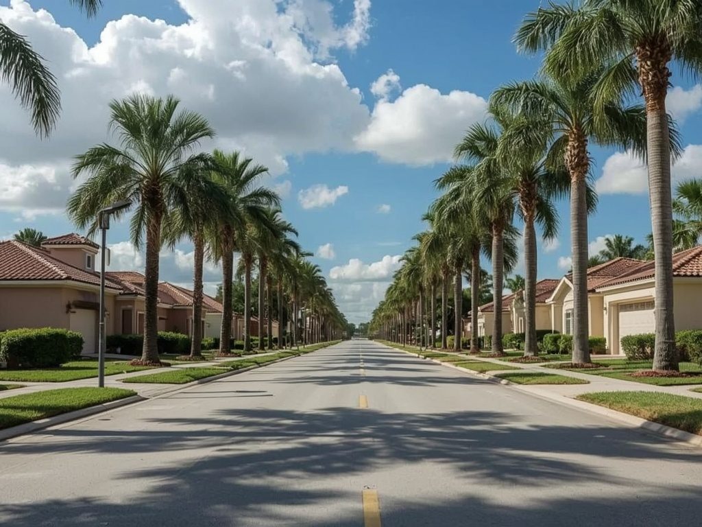 Tree-lined neighborhood in Coconut Creek, FL
