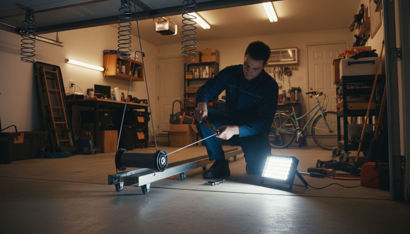 Off-track garage door emergency repair