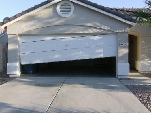 garage door off track